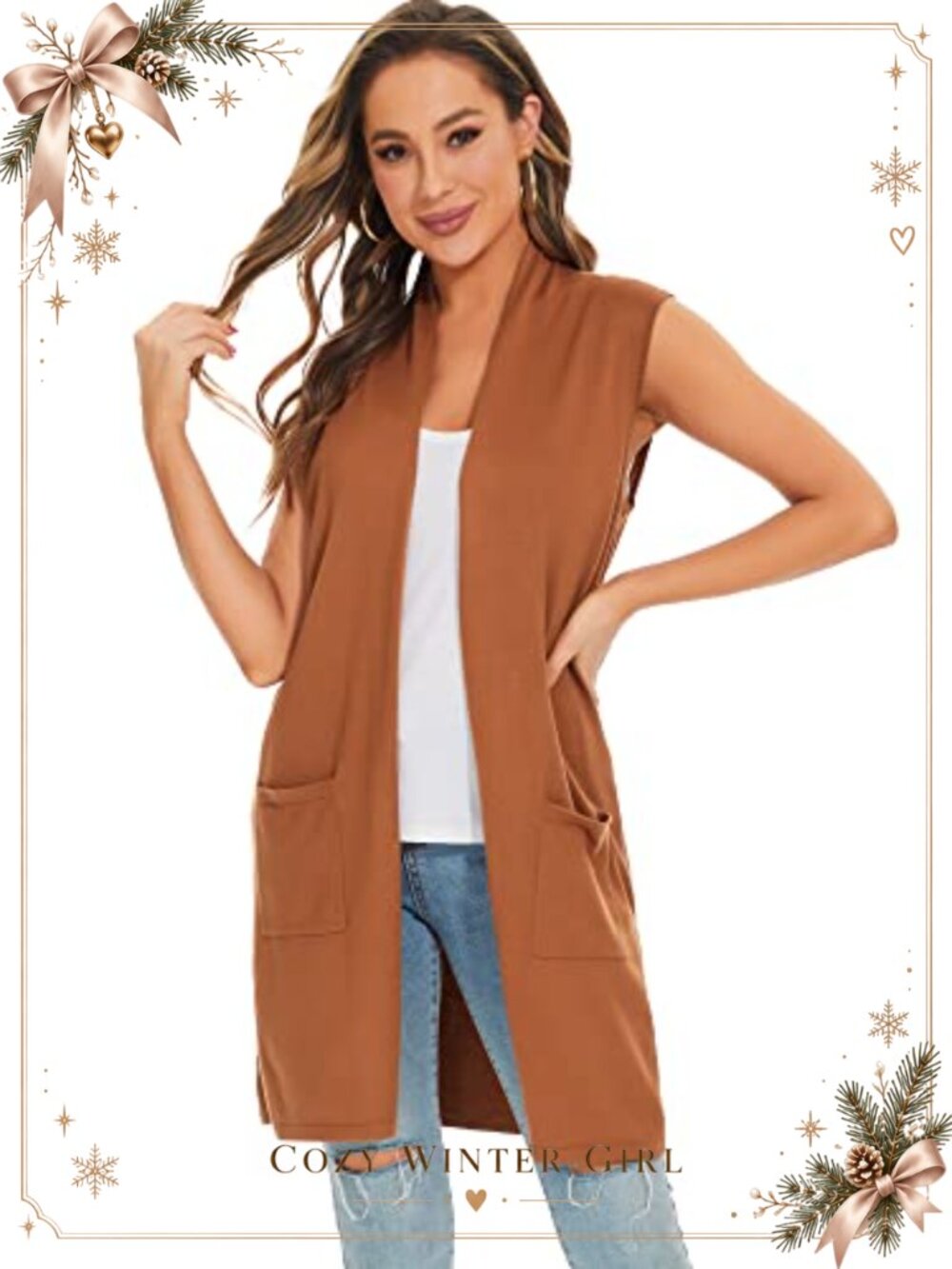 Open Front Striped Batwing Sleeve Oversized Knit Cardigan Pockets